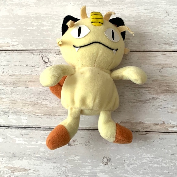 Pokemon Plush Toy Meowth Stuffed Animal 1998 Nintendo Kids Collectible - Picture 1 of 3